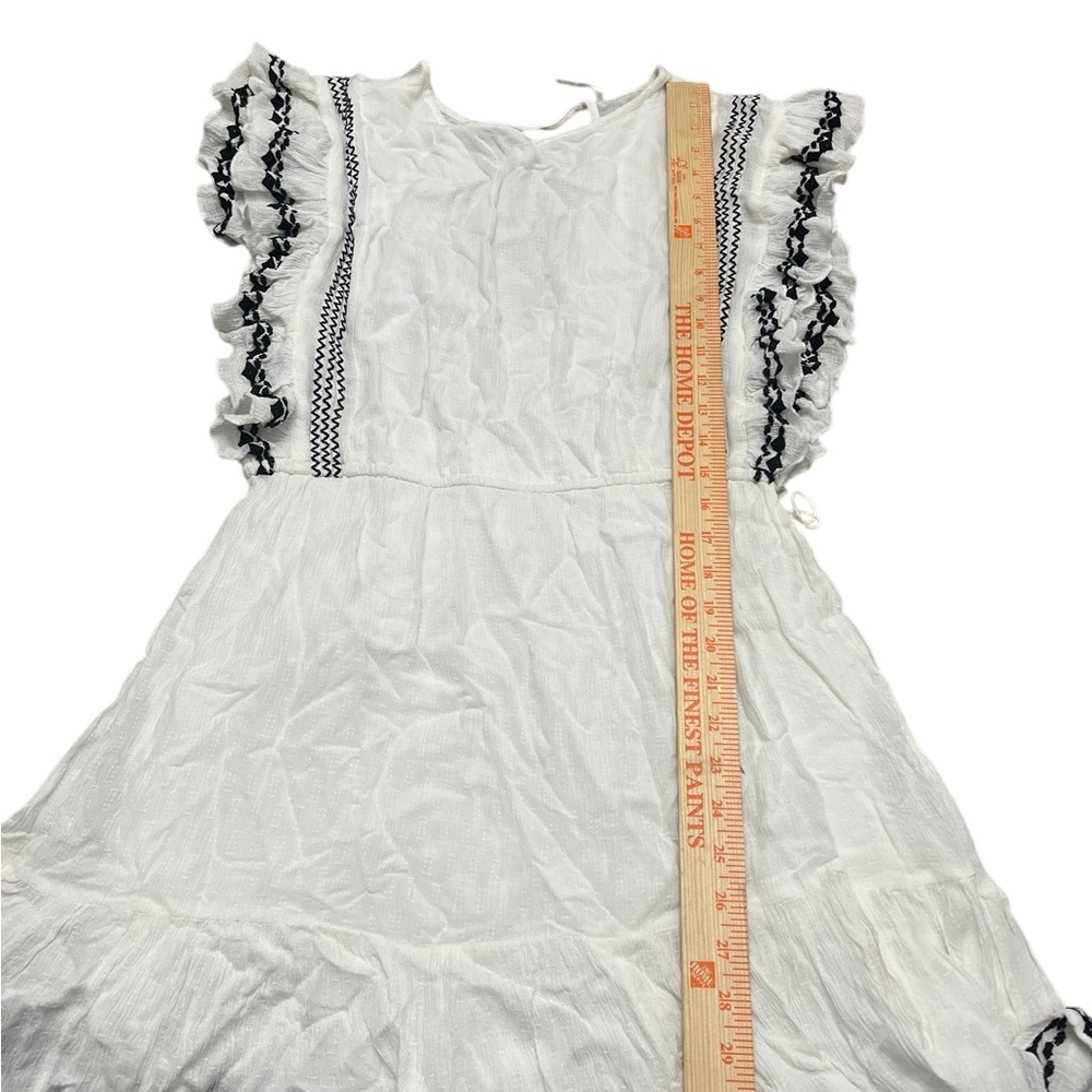 Free people Weekend Brunch Embroidered Mini Dress Medium <missing waist tie> - Picture 5 of 8
